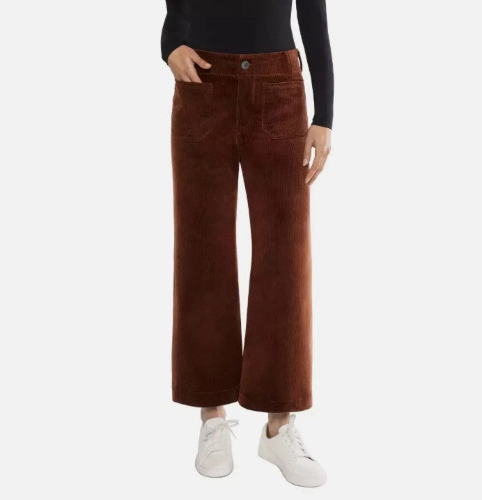 Matty M Ladies' Size XL (16) Wide Leg Corduroy Pants, Brick Red