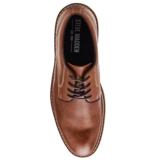 Steve Madden Men's Size 10, P-Jansen Lace-Up Oxford Shoes, Cognac Brown