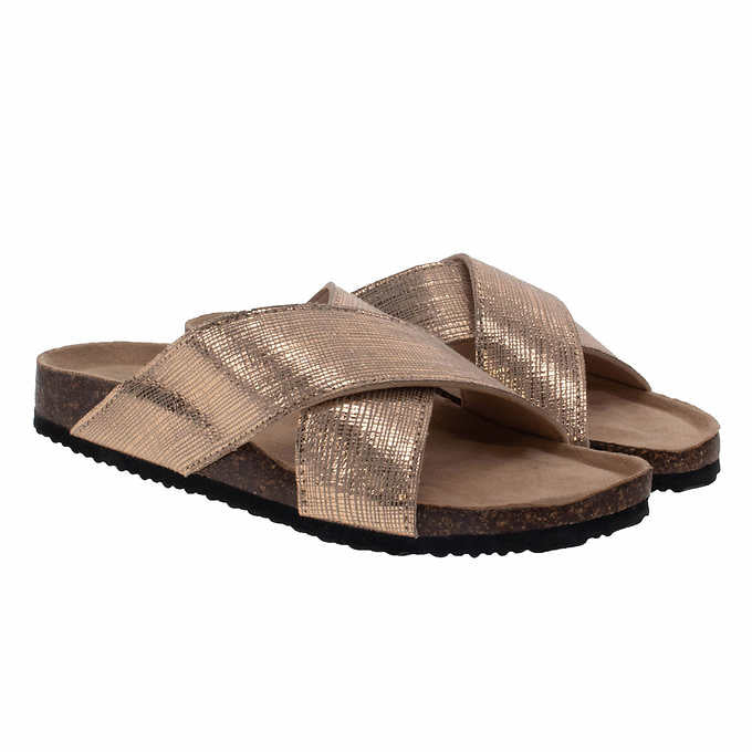 Western Chief Ladies’ Size 7 Crossband Sandal, Gold NEW Ships without box