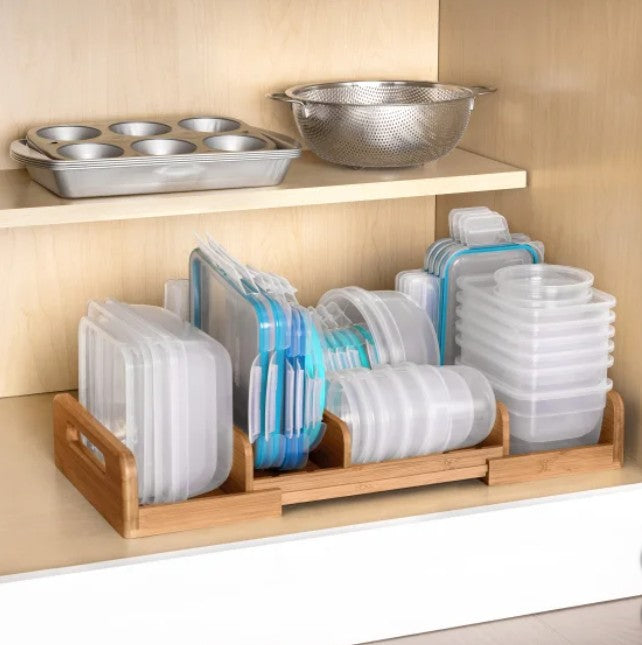 Seville Expandable Cabinet and Pantry Organizer, Bamboo, Open Box