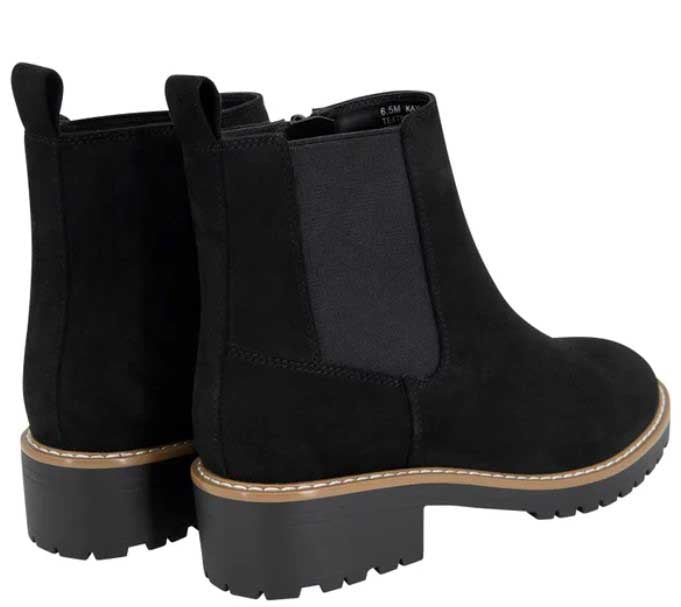Kensie Kayla Ladies' Size 7.5, Chelsea Faux Suede Boot, Black, Customer Return