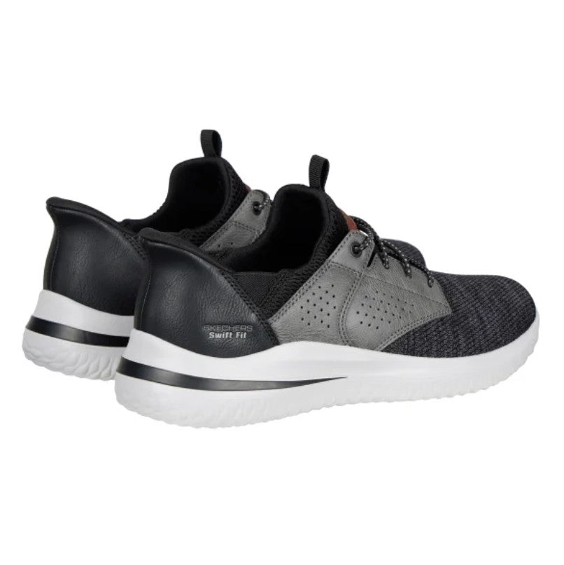 Skechers Men's Size 8 Delson Swift Fit Hands Free Shoes, Black