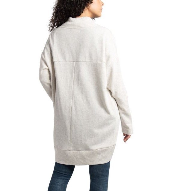 Ecothreads Ladies' Size Large Fleece Cardigan, Tan