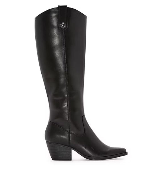 Frye and Co. Womens Size 9.5 M, Sheldon Stacked Heel Cowboy Boots, Black