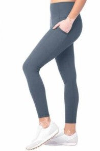 Lukka Lux Ribbed Ladies' Size Small (4-6) Legging with Side Pocket, Blue