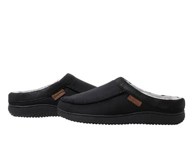 Dearfoams Mens' Size Medium (9-10) Indoor/Outdoor Slipper, Black New with Tags