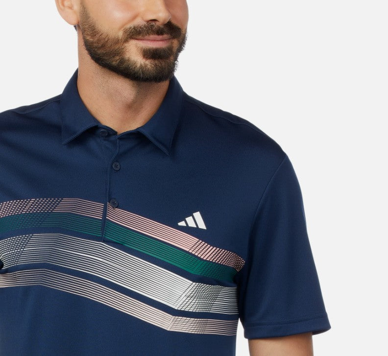 adidas Men's Size Large (44-45), Golf Polo Shirt, Short Sleeve, Navy Blue