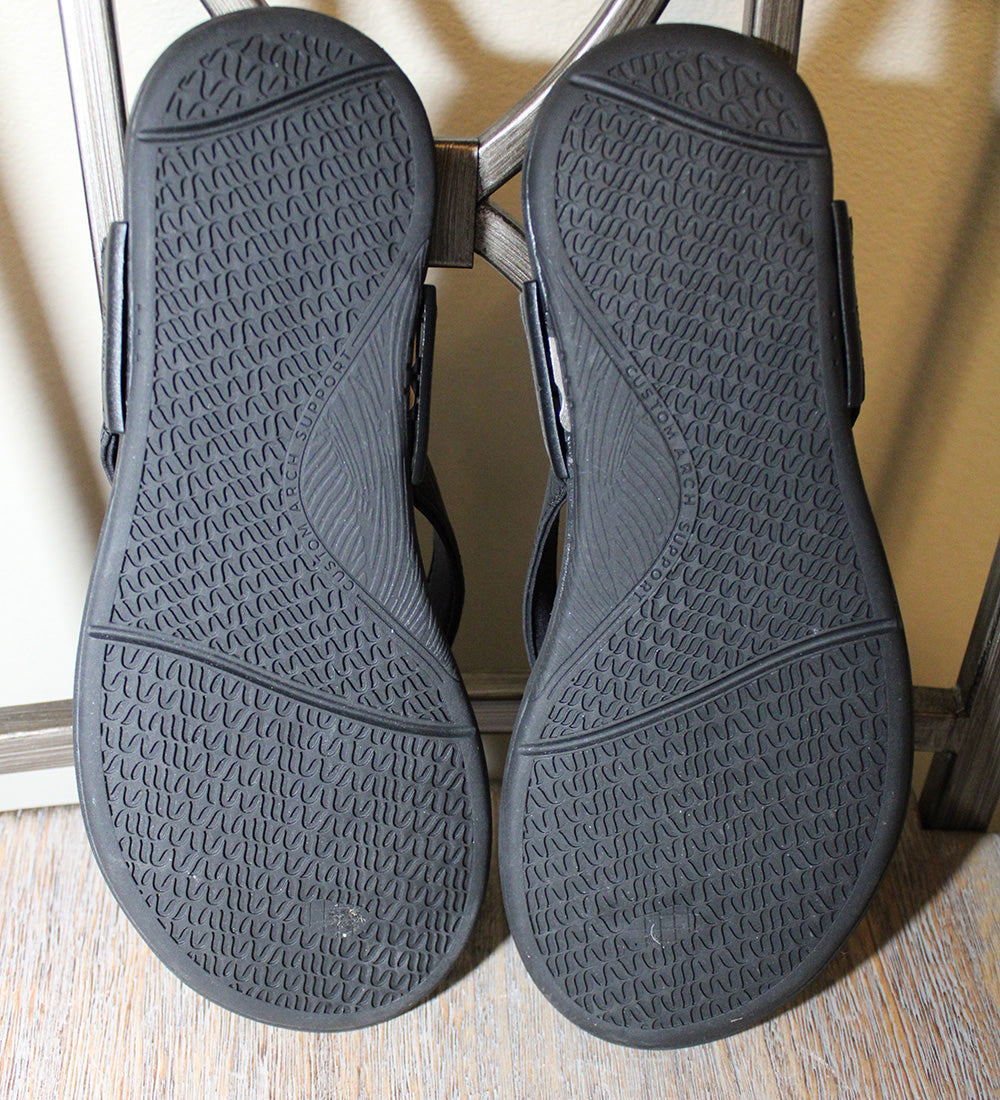Wiivv Ladies' Size 10 Arch Support Flip Flop Sandals, Black, Pre-owned