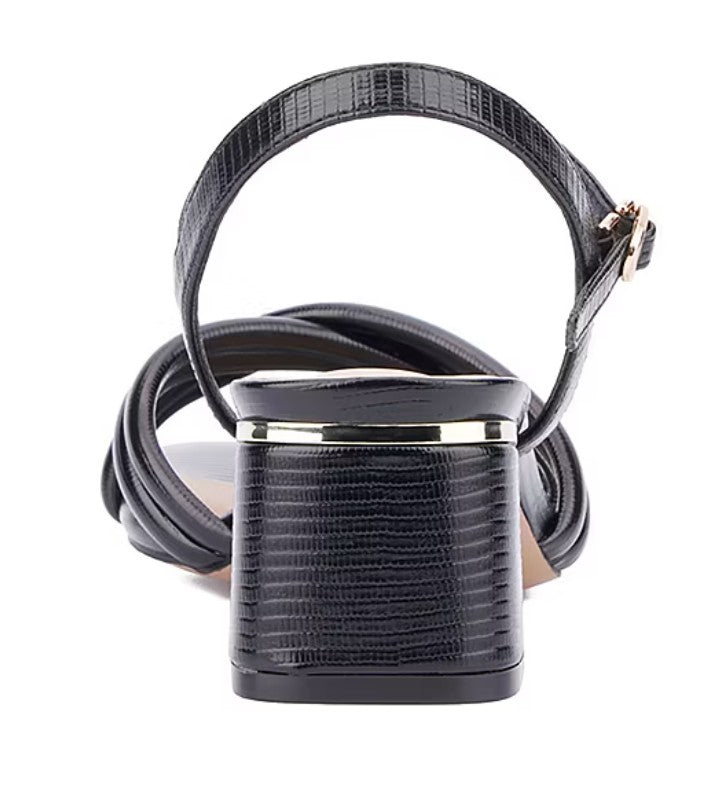 Torgeis Women's Size 9, Jaya Heeled Criss Cross Strappy Sandals, Black