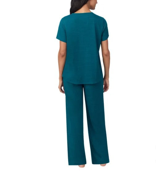 Carole Hochman Midnight Women's Size Small (6-8) 3-piece PJ Set, Teal