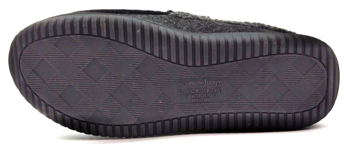 Dearfoams Mens' Size Medium (9-10) Total Comfort Memory Foam Slipper, Black