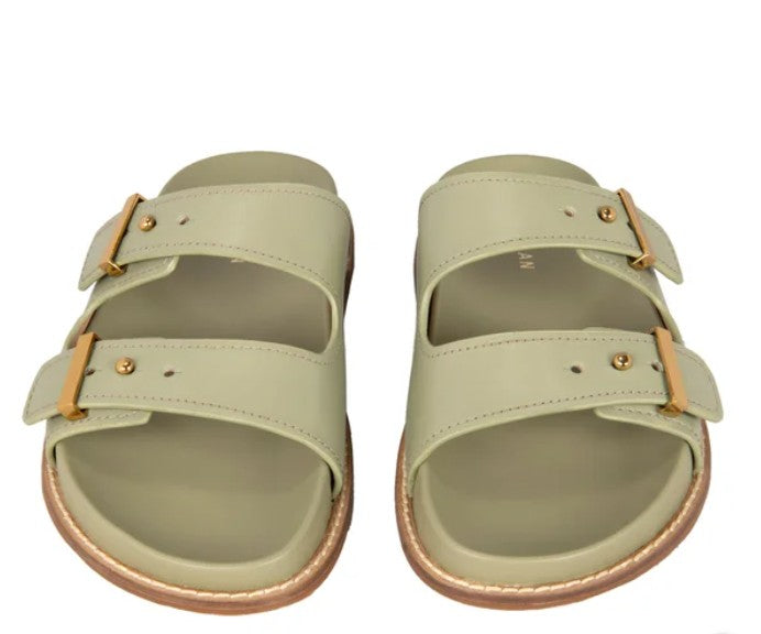 Cole Haan Women's Size 7 B Marisol Footbed Sandals, Oil Green Leather