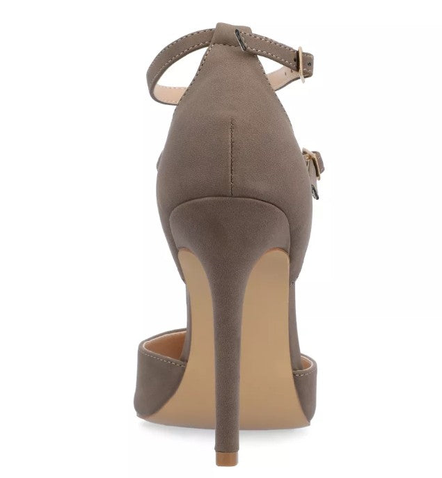 Journee Collection Women's Size 7.5, Lilyann Stiletto Pointed Toe Pumps, Brown