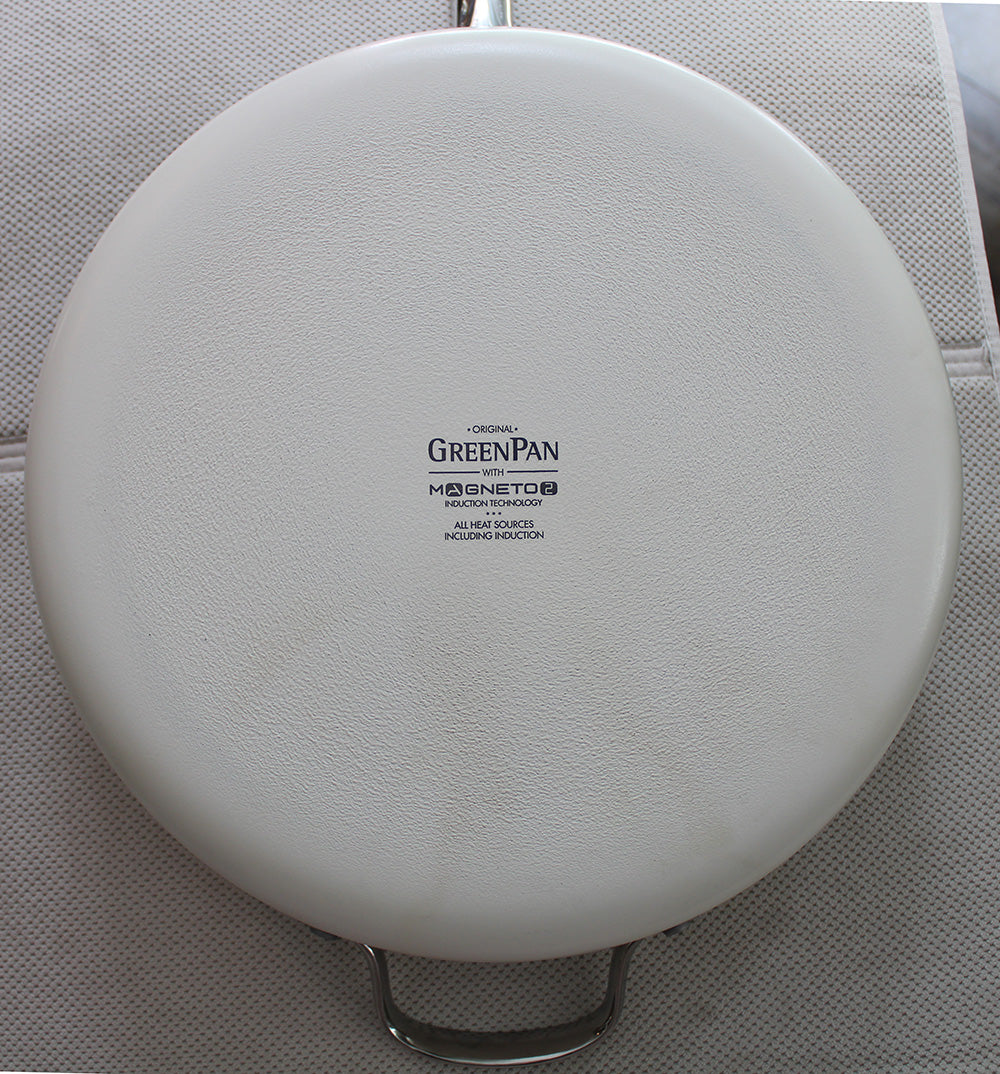 GreenPan Eras Ceramic Non-Stick 4.5 Quart Sautepan w/ Silicone Rim Glass Lid