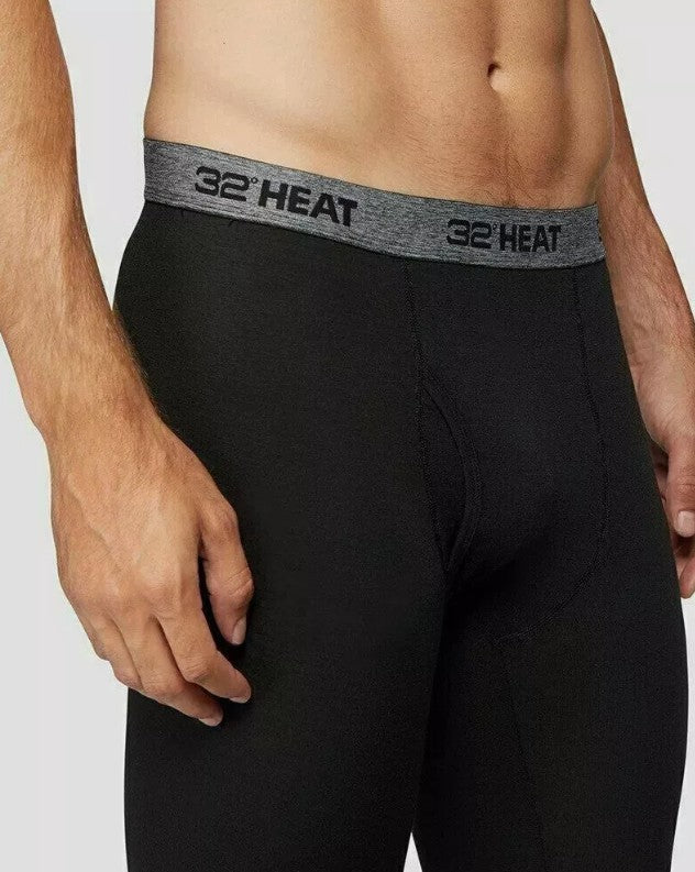 32 Degrees Heat Men's Size Small 2-Pack Base Layer Pants, Black