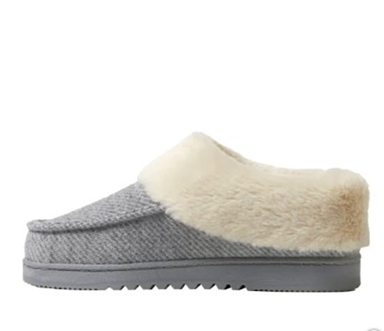 Dearfoams Ladies Size XL (11/12) Slippers, Light Heather Grey, Customer Return