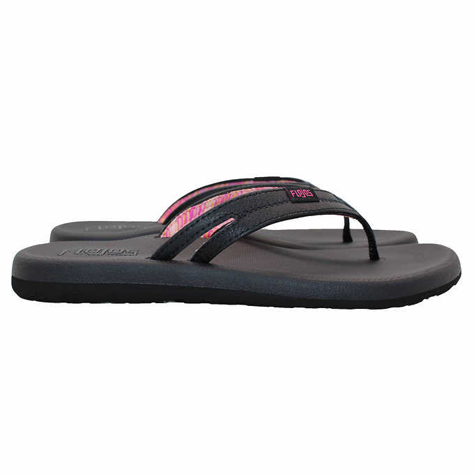 Flojos Ladies Size 8 Flip Flops Sandals Thongs, Black