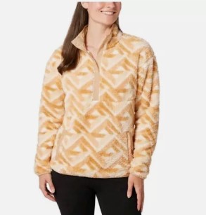 Hurley Ladies' Size XS (0-2) Snap Plush Pullover, Orange, Customer Return