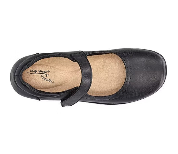 Easy Street Archer Women's Size 6.5 WW, Round Closed Toe Mary Jane Shoes, Navy