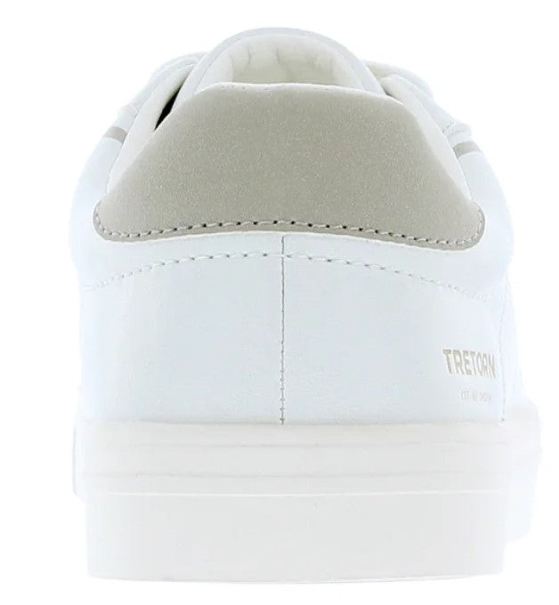Tretorn Ladies' Size 8.5, Hopper Lace-Up Sneakers Shoes, White & Grey, Grade A