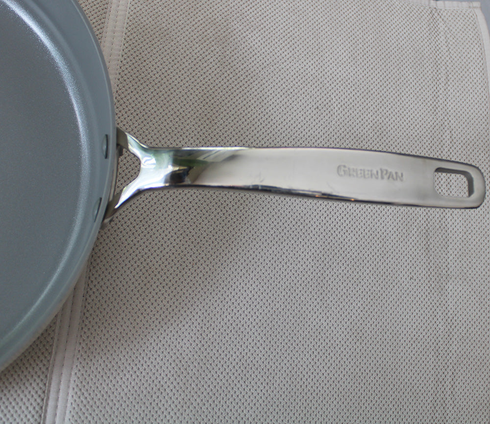 GreenPan Eras Ceramic Non-Stick 4.5 Quart Sautepan w/ Silicone Rim Glass Lid