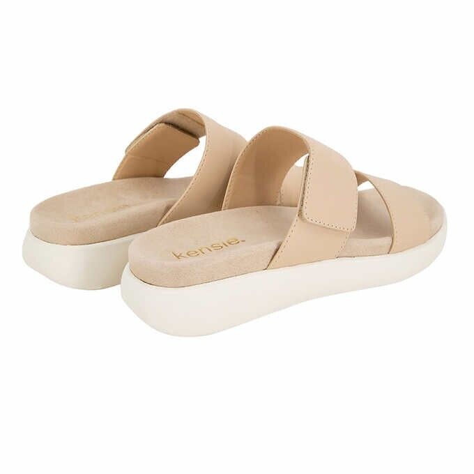 Kensie Ladies' Size 8 Double Band Sandal, Nude (Tan) New in Box