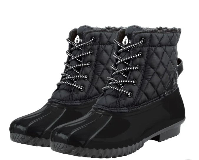Sporto Ladies' Size 9 Duck Boot Water Repellant, Black, New in Box