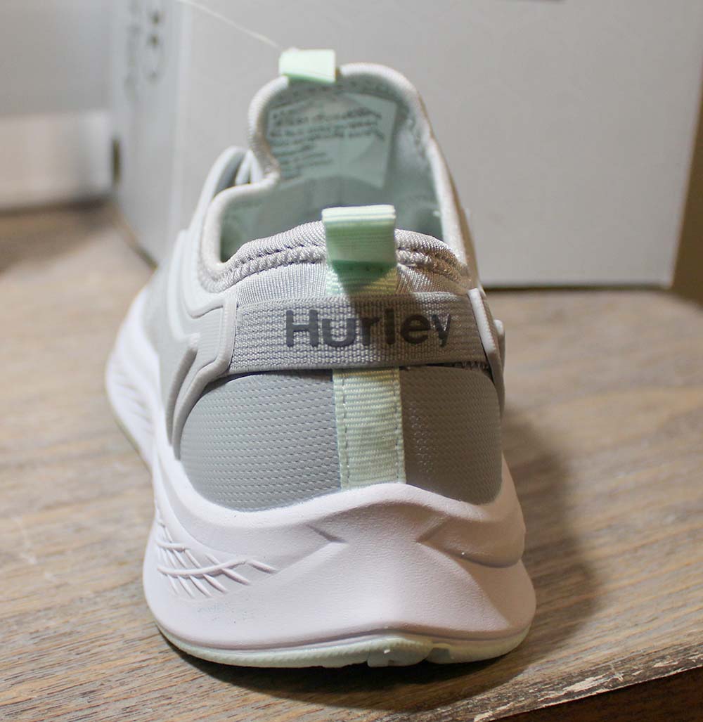Hurley Ladies' Size 8 Roscana Bungee Slip on Sneaker Shoes, Gray, New in Box