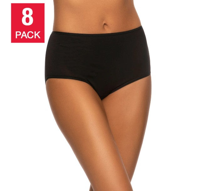 Felina 8-Pack Ladies' Size Medium, Cotton Stretch Brief Panties, Open Box