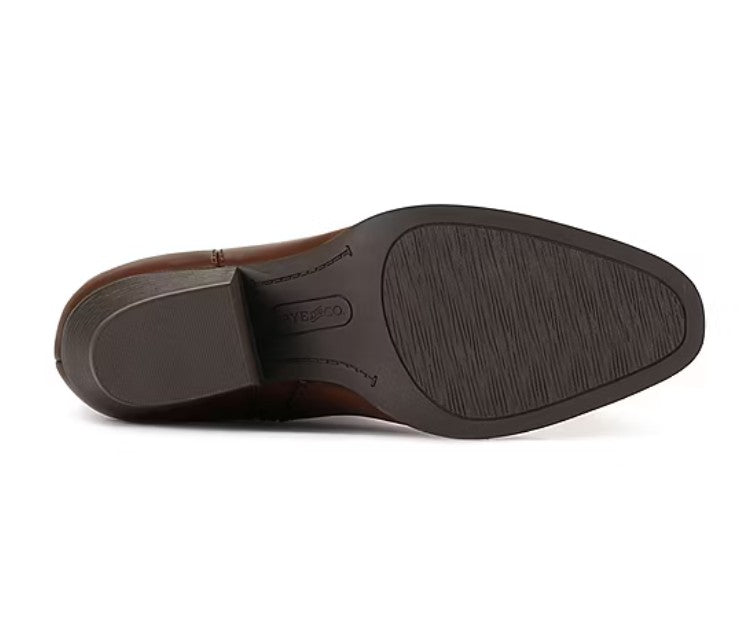 Frye and Co. Womens Size 8.5, Sheldon Stacked Heel Cowboy Boots, Brown, Grade A