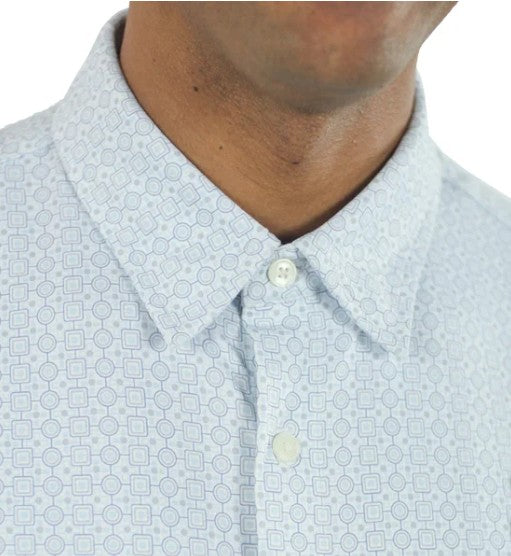 Jachs NY Men's Size Medium Short Sleeve Woven Button Front Shirt, White