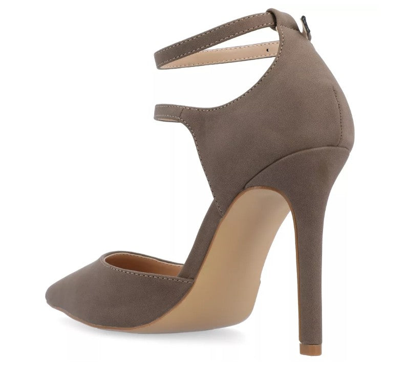 Journee Collection Women's Size 7.5, Lilyann Stiletto Pointed Toe Pumps, Brown