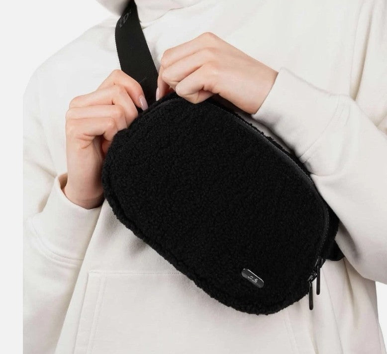 Lole Unisex Fleece Belt Bag, Black