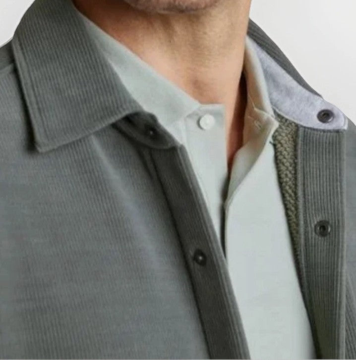 Copper & Oak Men's Size Medium Shirt Jacket Soft Corduroy, Gray