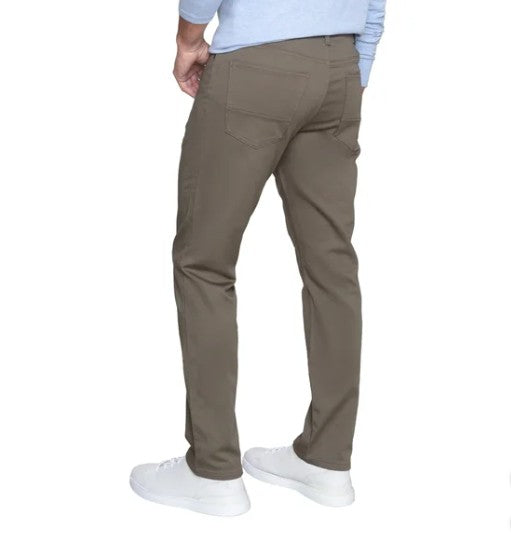 English Laundry Men's Size 32 x 30 4-Way Stretch Straight Fit Pants, Tan