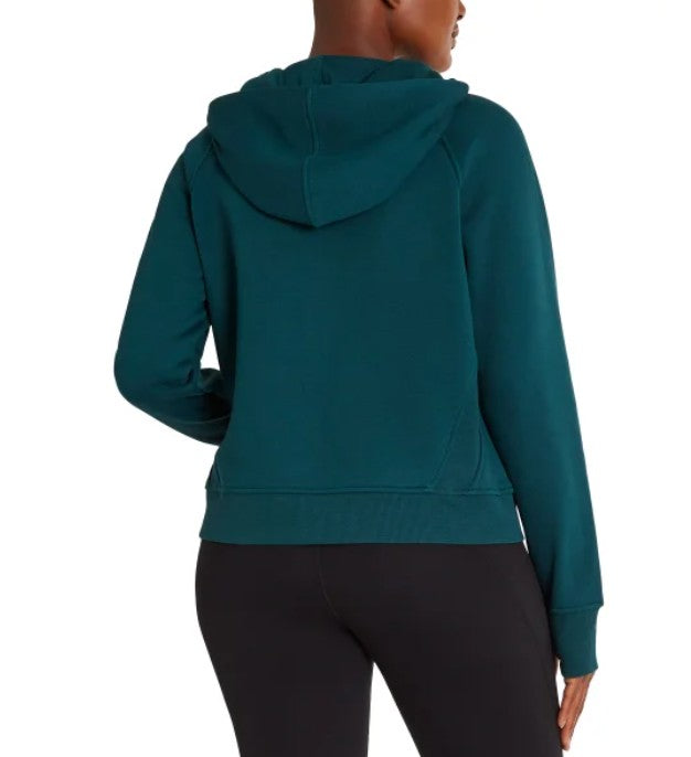 Danskin Ladies' Size 3X (22W-24W) Half Zip Hoodie, Dark Sea Green