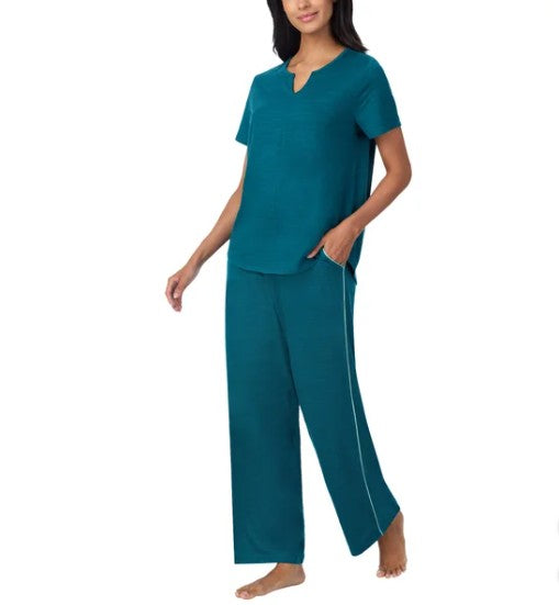 Carole Hochman Midnight Women's Size Small (6-8) 3-piece PJ Set, Teal