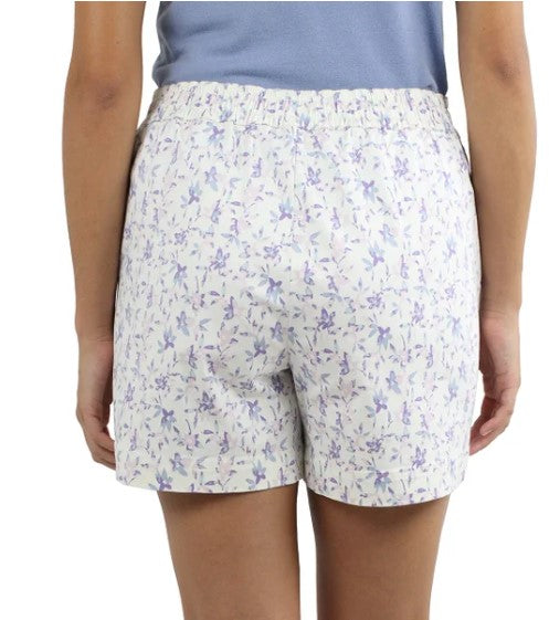 Jachs Girlfriend Ladies' Size Medium Printed Chino Shorts, White Floral