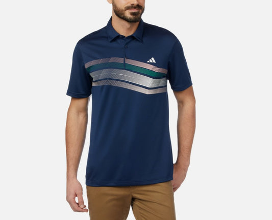 adidas Men's Size Large (44-45), Golf Polo Shirt, Short Sleeve, Navy Blue