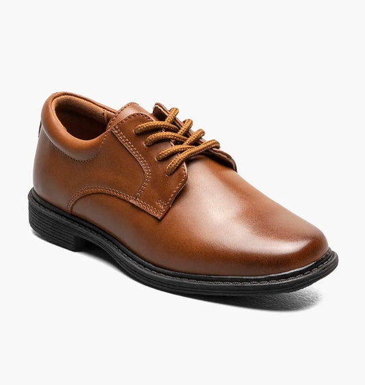 Stacy Adams Kid's Boy's Size 8 M, Austin Plain Toe Oxford Dress Shoes, Cognac