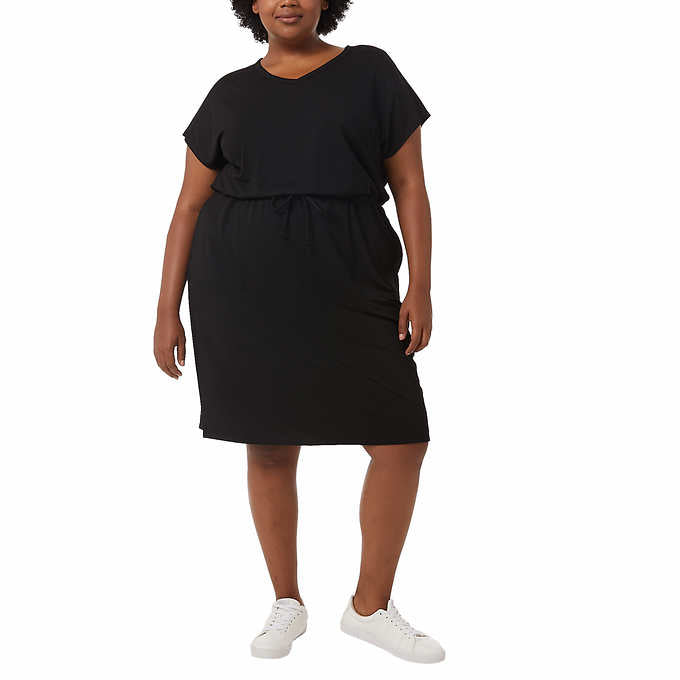 32 Degrees Ladies' Size Small, Soft Lux Short Sleeve Dress, Black