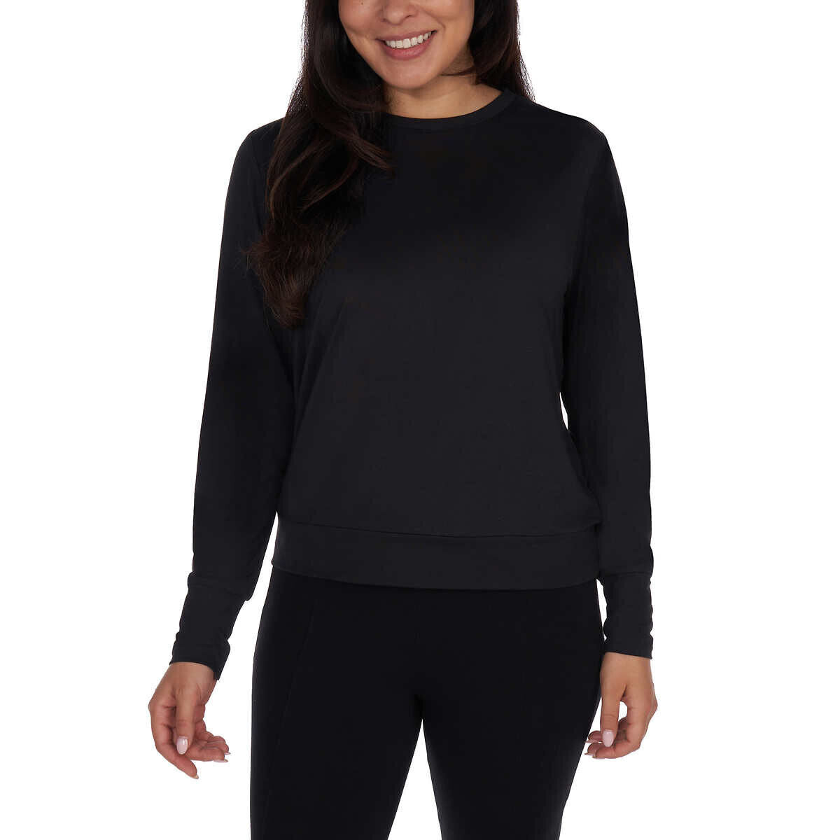 Lukka Lux Ladies' Size X-Large Long Sleeve Active Top, 2-PACK, Blue / Black, Customer Return