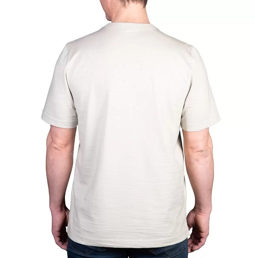Kirkland Signature Men's Size Medium Short Sleeve Pima Cotton Slub Tee, Tan