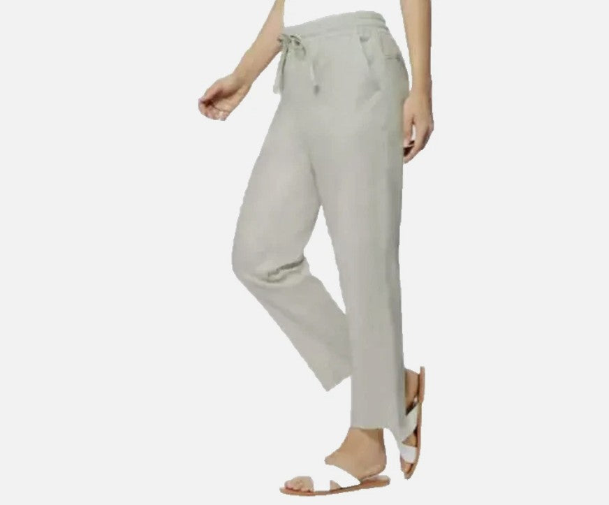 32 Degrees Ladies Size Small (4-6) Stretch Linen Blend Crop Pants, Sage Green