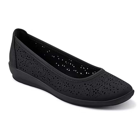 Easy Spirit Alessia Womens Size 8.5 WW, Slip-On Ballet Flats Shoes, Black