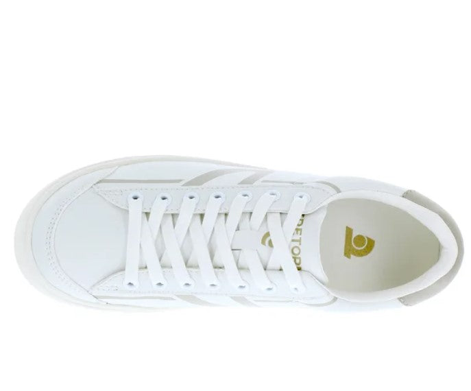 Tretorn Ladies' Size 8.5, Hopper Lace-Up Sneakers Shoes, White & Grey, Grade A