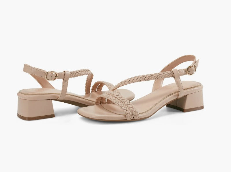 Easy Spirit Women's Size 7 M, Sagie Low Block Heel Dress Sandals, Light Natural