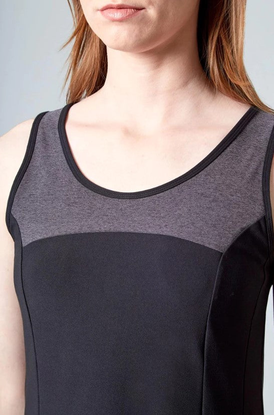 Mondetta Women’s Size Small Sleeveless Active Dress, Black / Charcoal