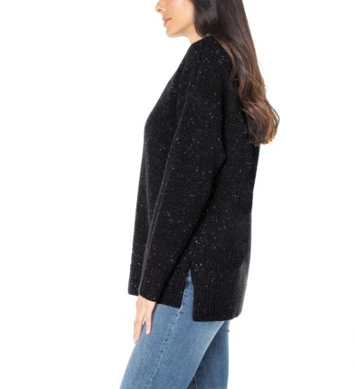 Well Worn Ladies' Size X-Small (0-2) Nep Yarn Sweater, Black