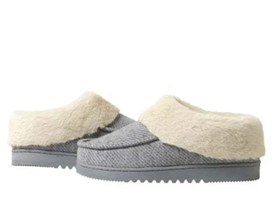 Dearfoams Ladies Size XL (11/12) Slippers, Light Heather Grey, Customer Return